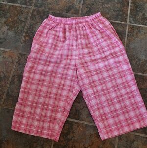 vintage 90s pink, yellow and white Gingham shorts